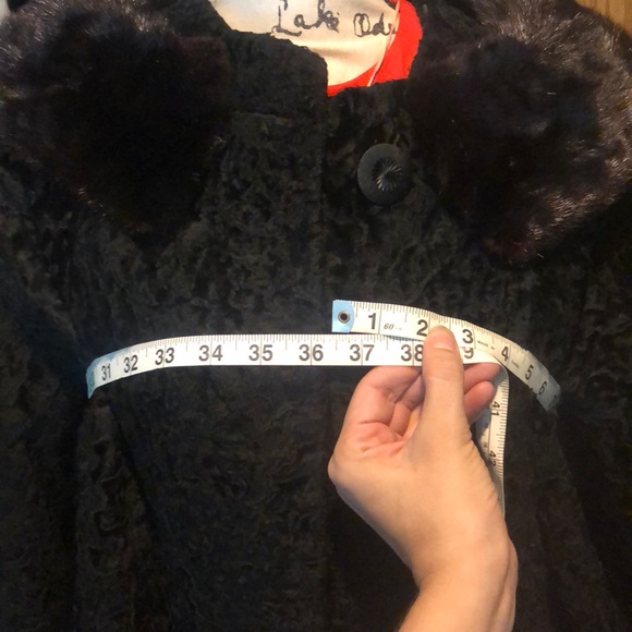 Vintage short evening coat with fur collar - Picture 5 of 7